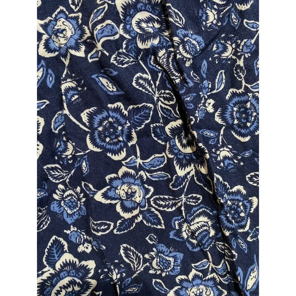 Down East Daily Flared Womens Flare Fall Floral Pants Size XL Blue Floral NWT!